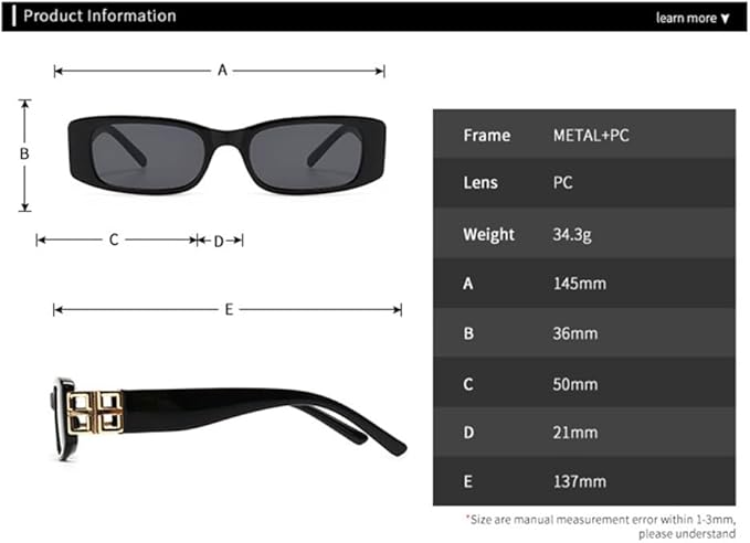 Small Square Frame Sunglasses Women Retro Rectangle Cat Eye Sun Glasses Men Shades luxury