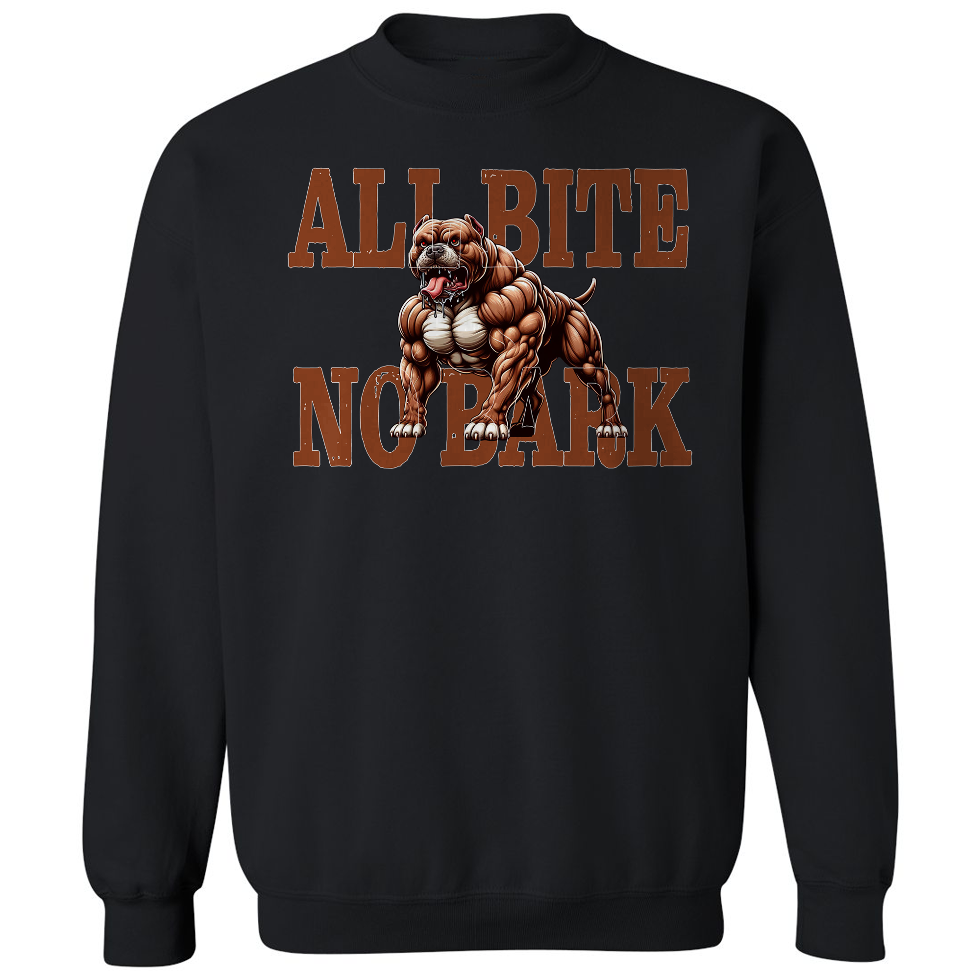 All Bite No Bark Pitbull Hoodie Sweater Casual Cotton