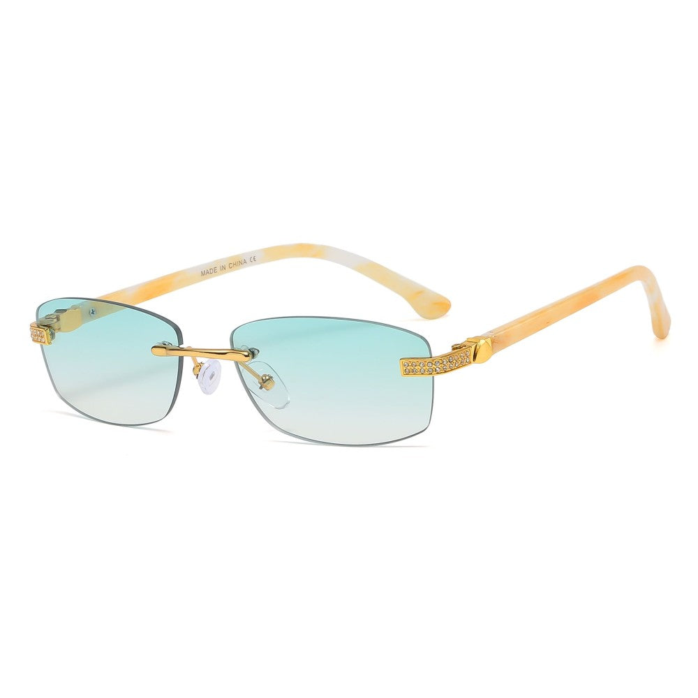 Ultra Slim Gradient Tent Lens With Stones Frames Sunglasses savage sunglass fashion accessory vintage oval