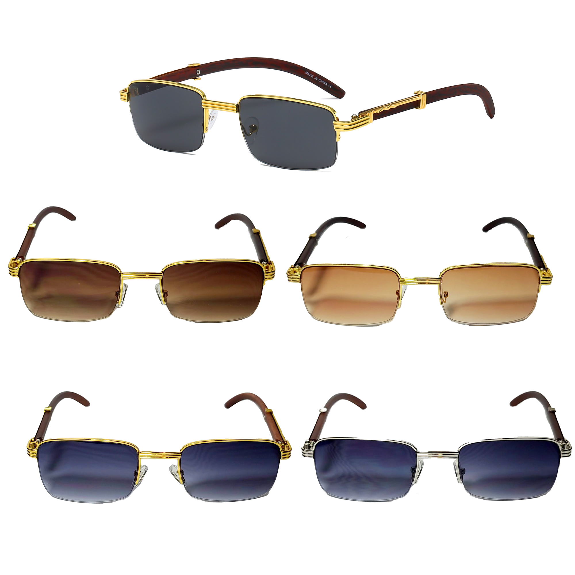 High Quality Metal Frame, Tinted Lens, Sunglasses UV400 luxury