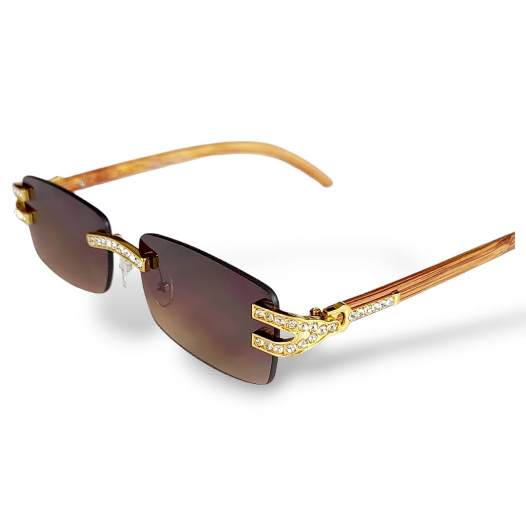 Stylish Oval Metal Frame Sunglasses with Stones UV400
