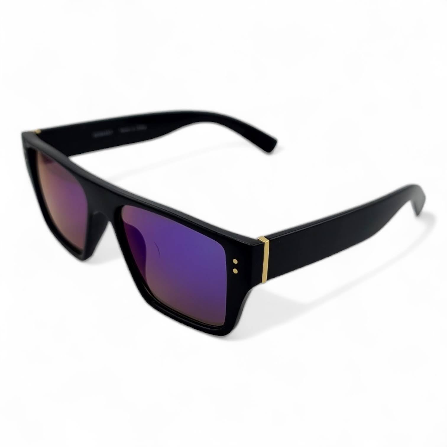 Stylish Black Frame with Color Lens Big Blocks Sunglasses UV400