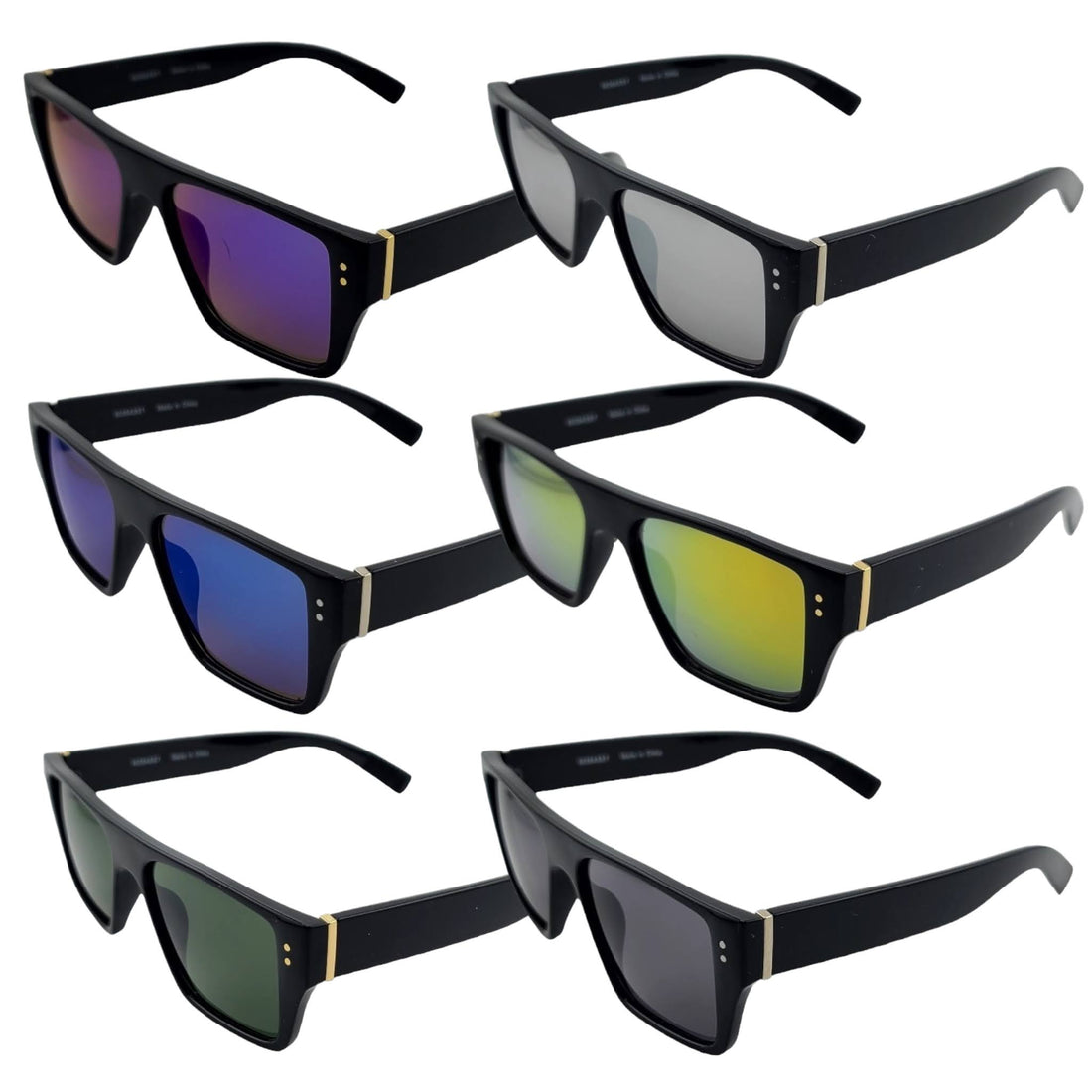 Stylish Black Frame with Color Lens Big Blocks Sunglasses UV400