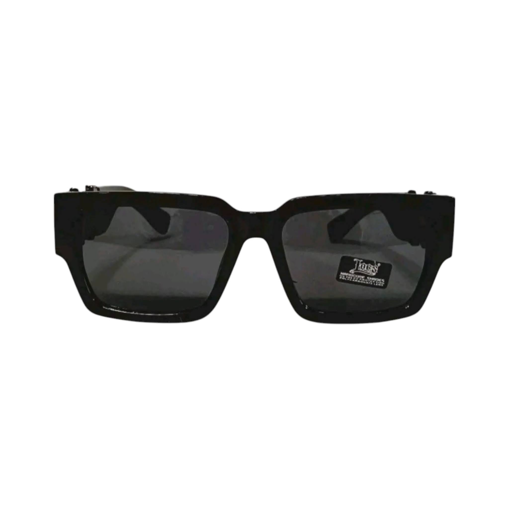 OG LOCS Big Frame Shades Black Gold with Embedded Logo Unisex Full Rim UV Protection Lens for Men & Women