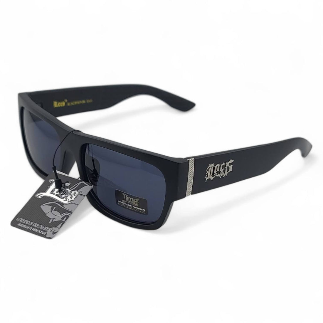 OG LOCS Square Fit Style Side Logo Trendy Super Dark Sunglasses