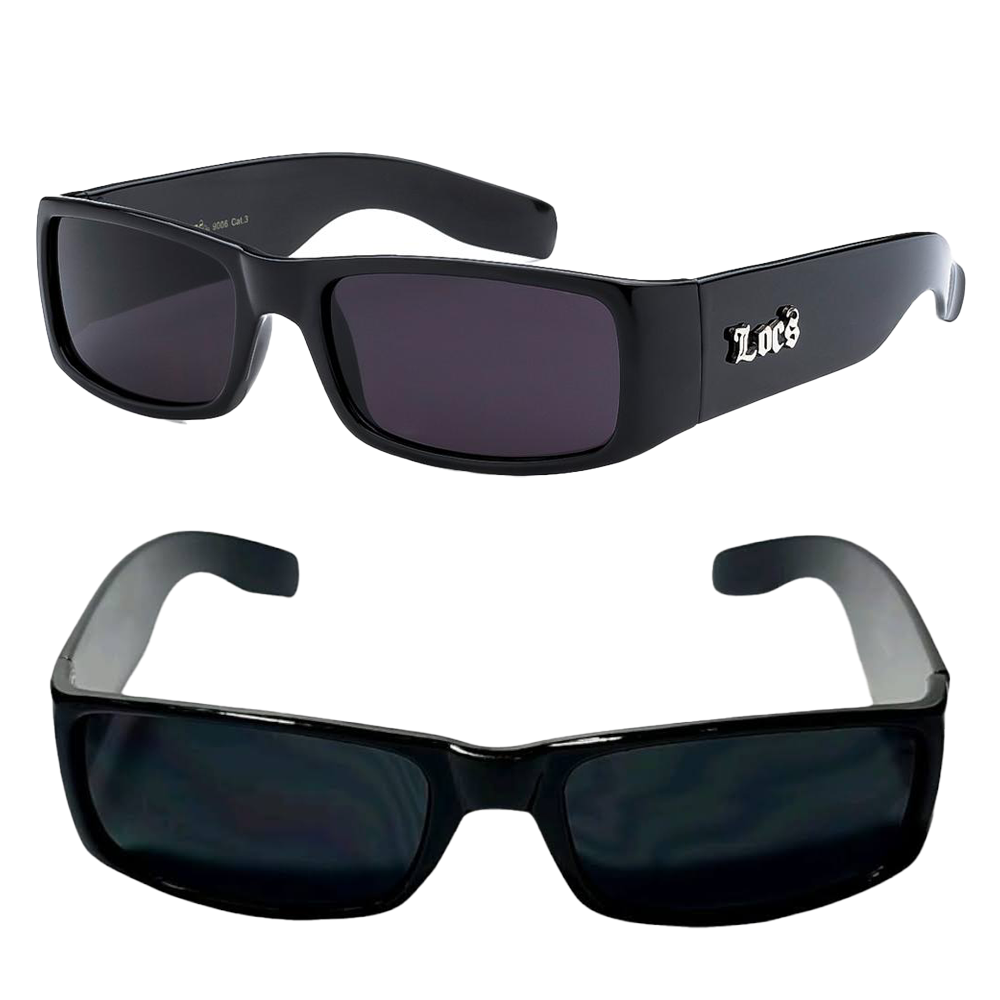 OG LOCS Slim Oval Fit Wrap Around Style Side Logo Trendy Super Dark Sunglasses