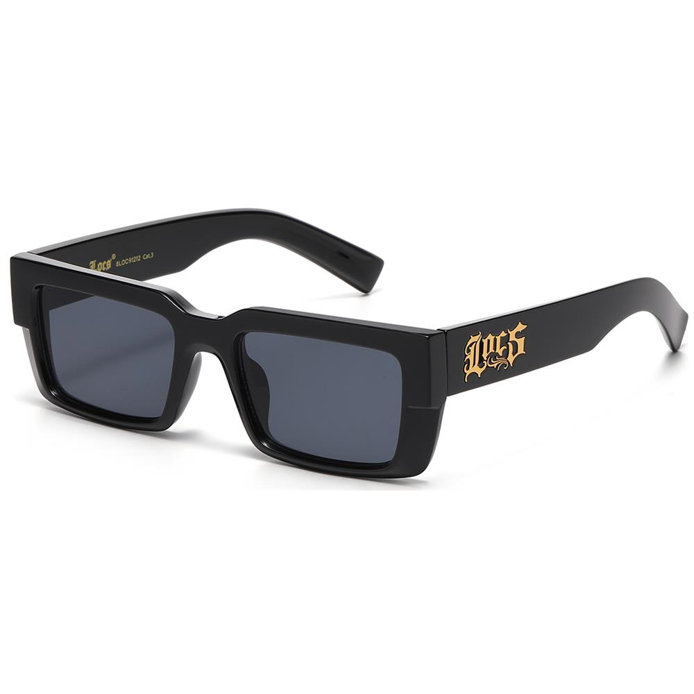OG LOCS Square Fit Gold Style Side Logo Trendy Super Dark Sunglasses