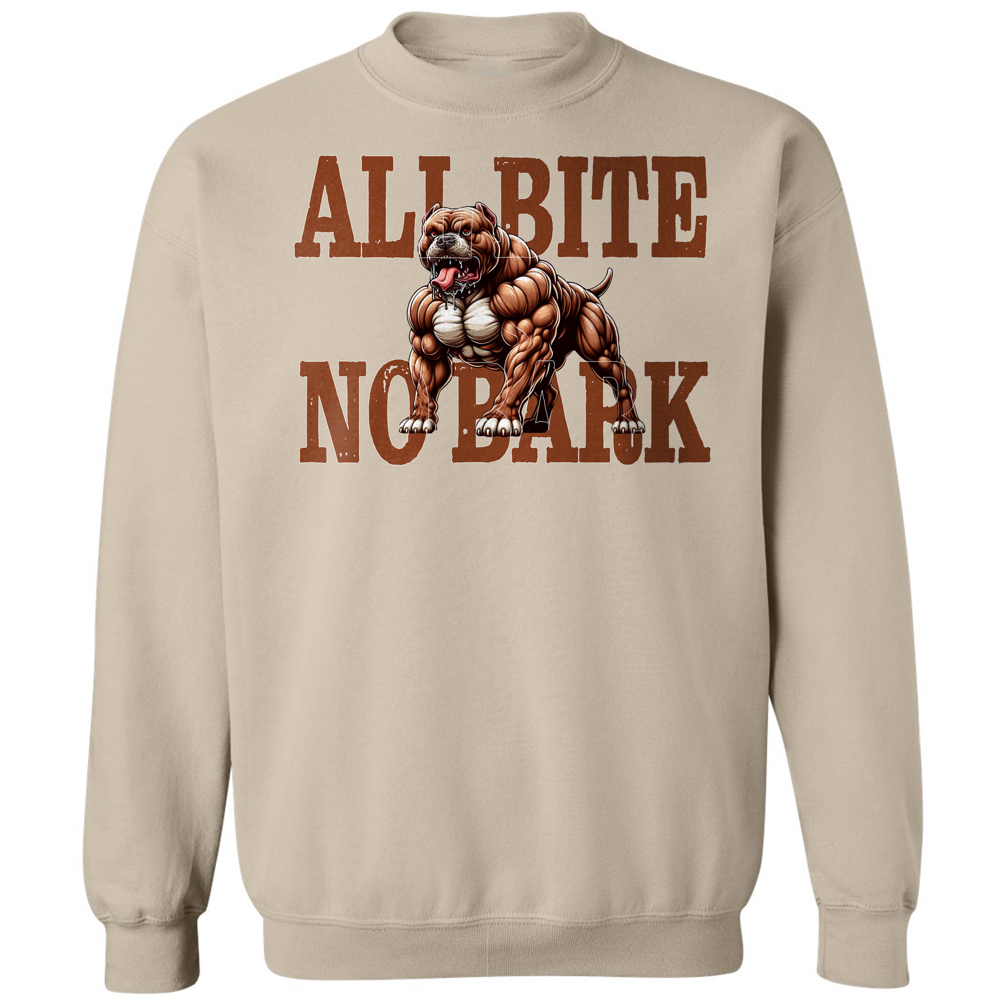 All Bite No Bark Pitbull Hoodie Sweater Casual Cotton