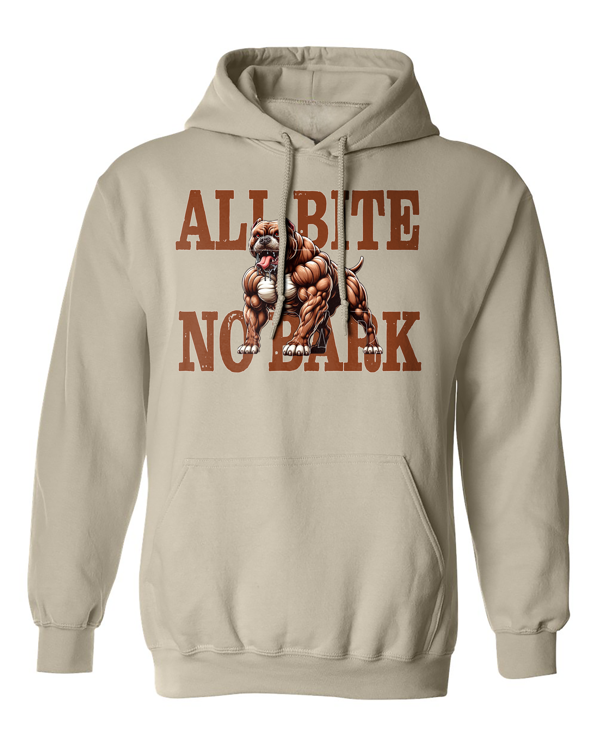 All Bite No Bark Pitbull Hoodie Sweater Casual Cotton