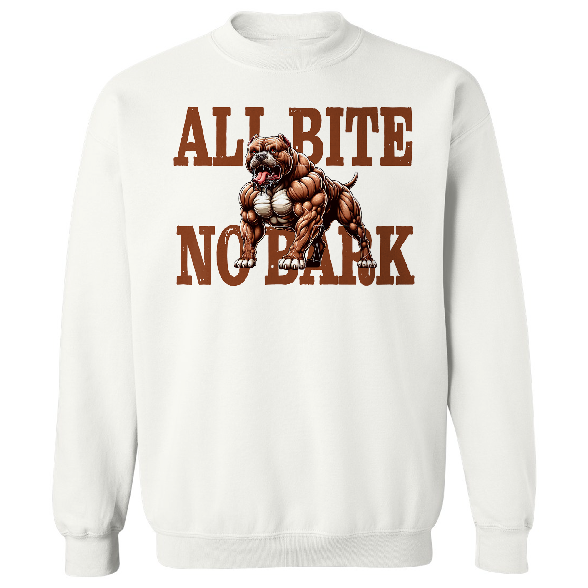 All Bite No Bark Pitbull Hoodie Sweater Casual Cotton