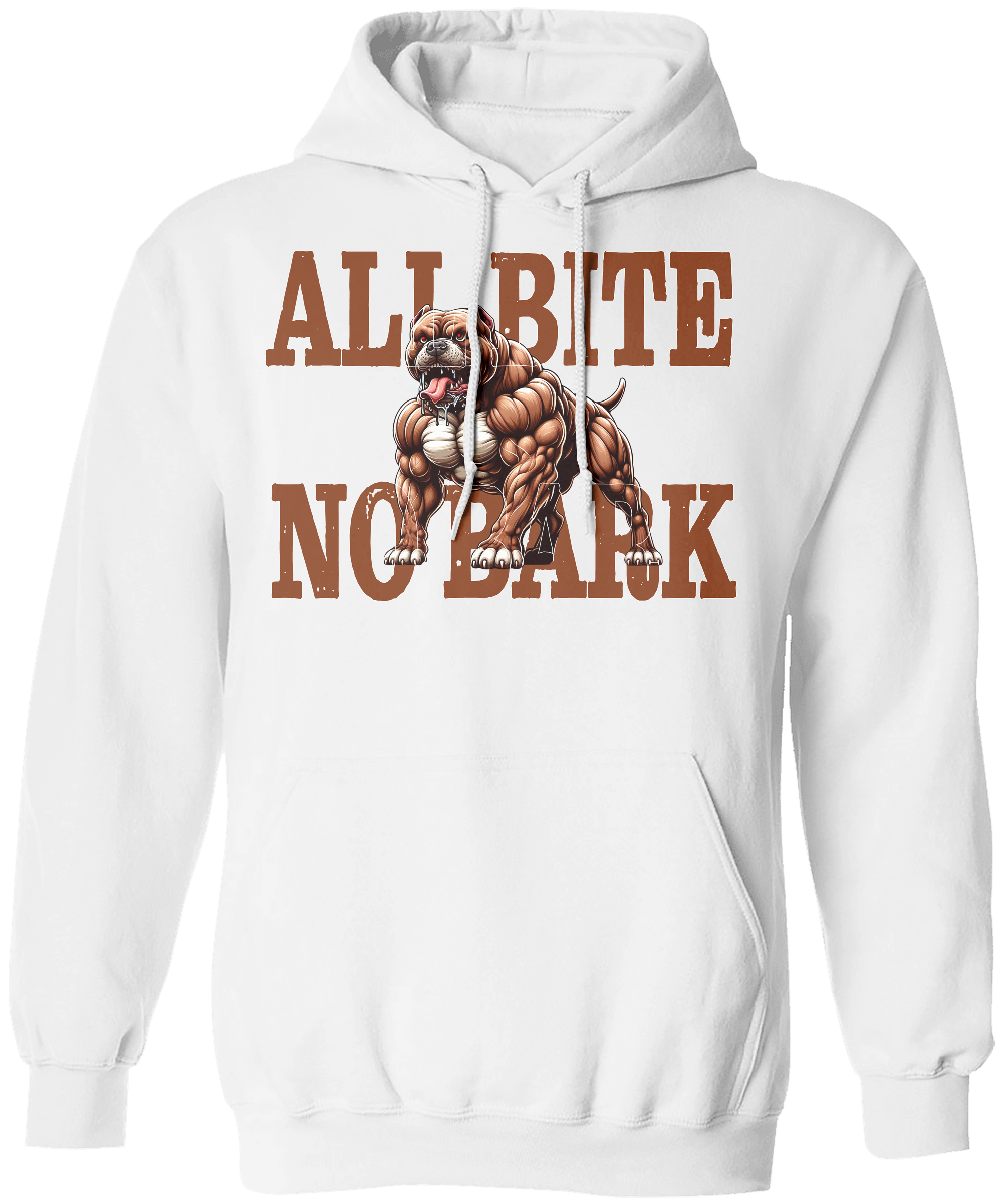 All Bite No Bark Pitbull Hoodie Sweater Casual Cotton