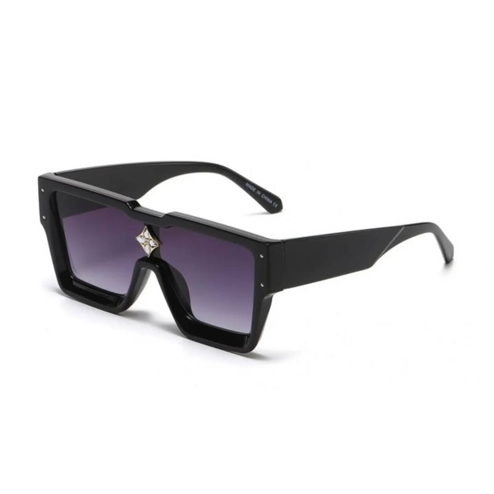 Thick Frame Square Oversized Diamond Center Sunglasses