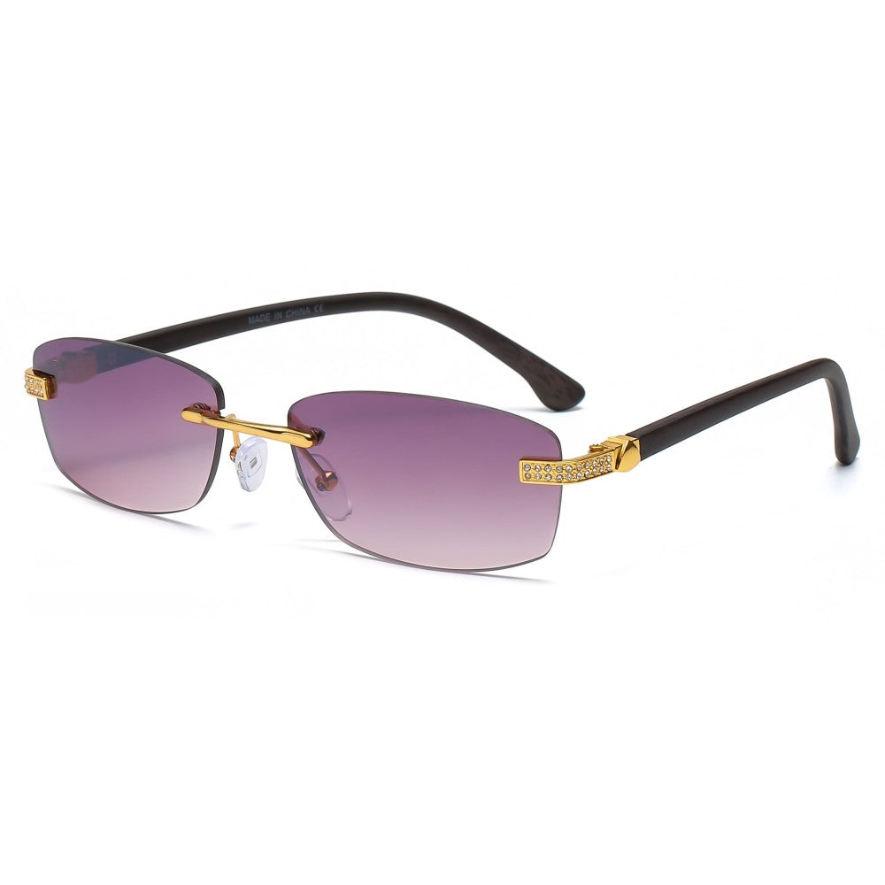 Ultra Slim Gradient Tent Lens With Stones Frames Sunglasses savage sunglass fashion accessory vintage oval