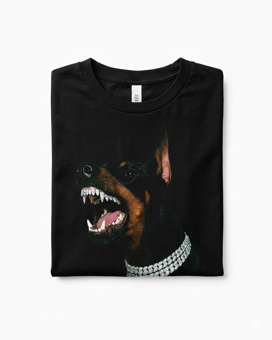 Dobermann Pincher Iced Out Teeth and Chain T Shirt