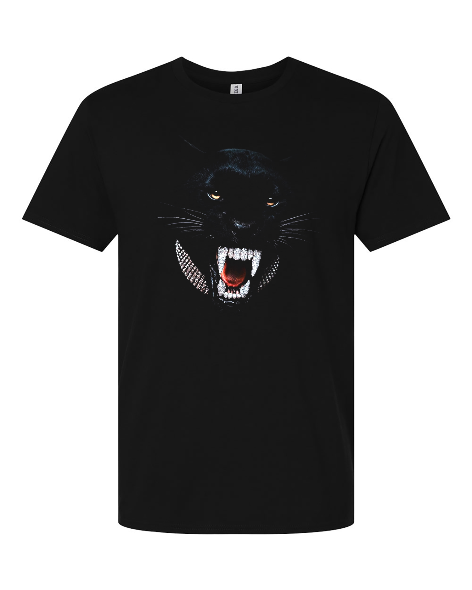 Black Panther Iced Out Teeth and Chain T Shirt