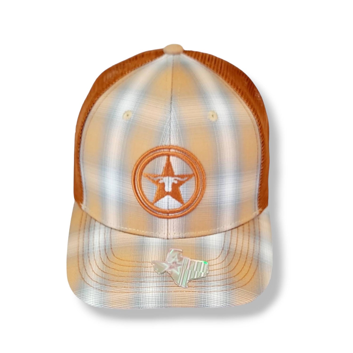 Plaid Design Texas Longhorn Star Snapback Hat