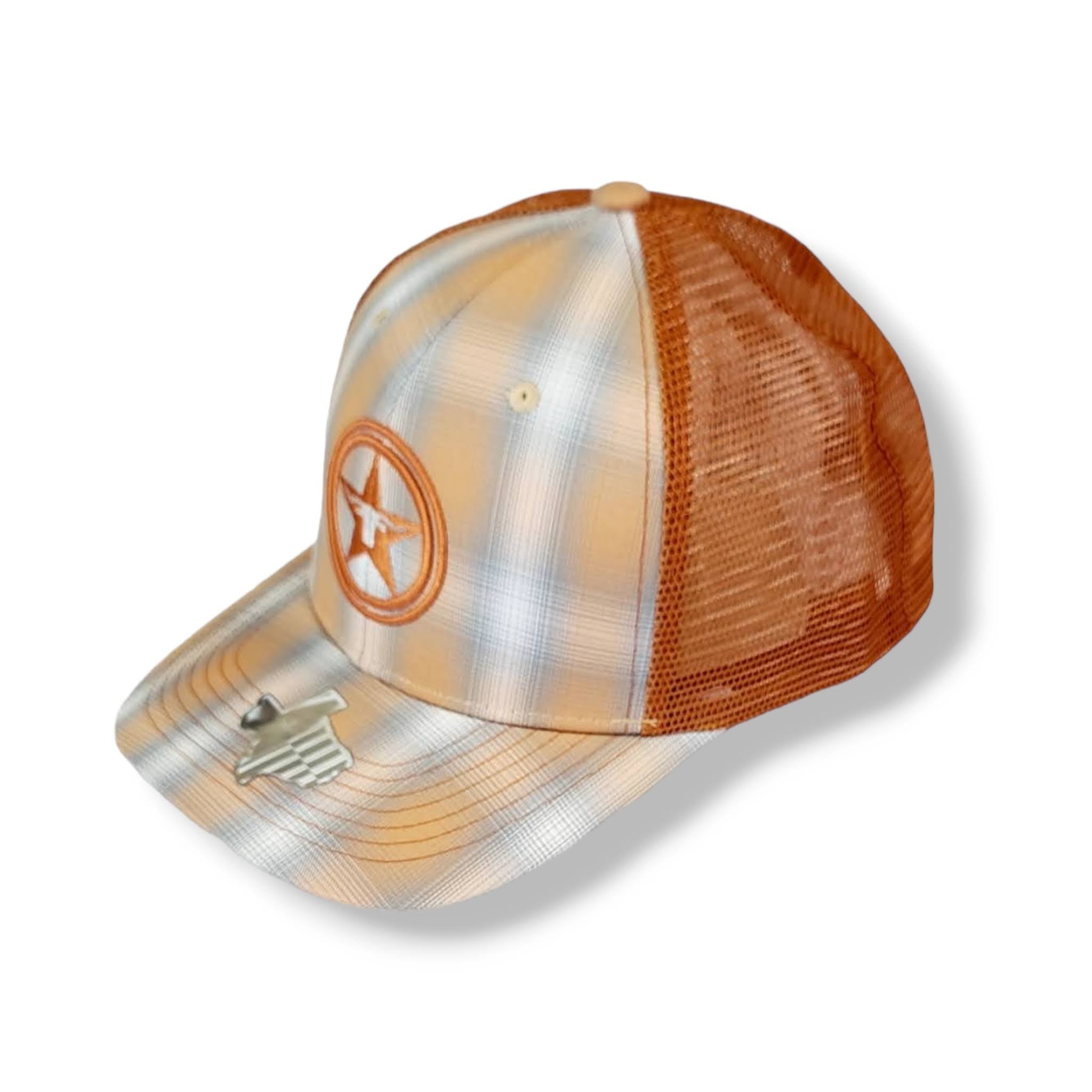 Plaid Design Texas Longhorn Star Snapback Hat