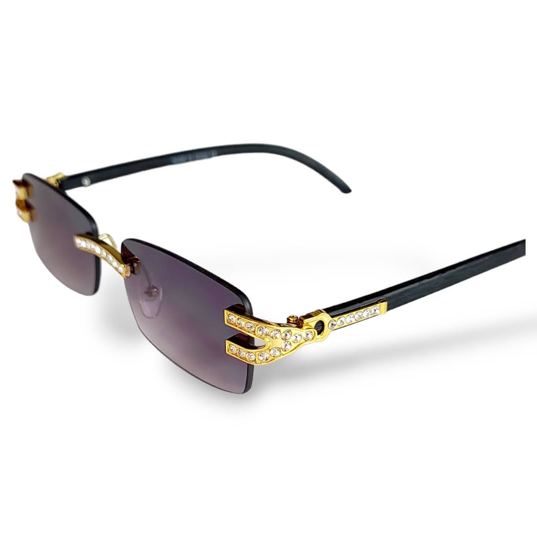 Stylish Oval Metal Frame Sunglasses with Stones UV400