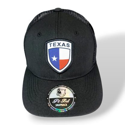 Black Texas State Flag Hat Snapback Cap