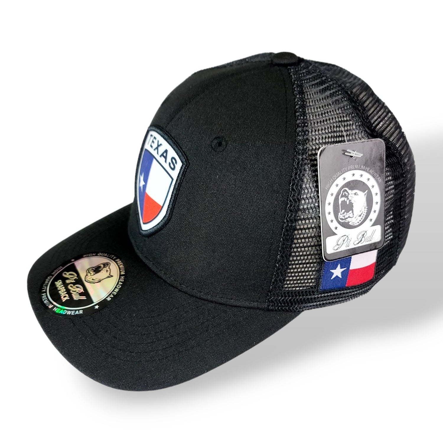 Black Texas State Flag Hat Snapback Cap