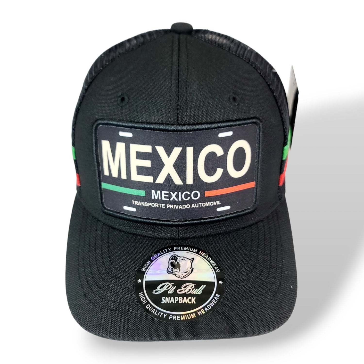 Black Mexico License Plate Hat Snapback Cap