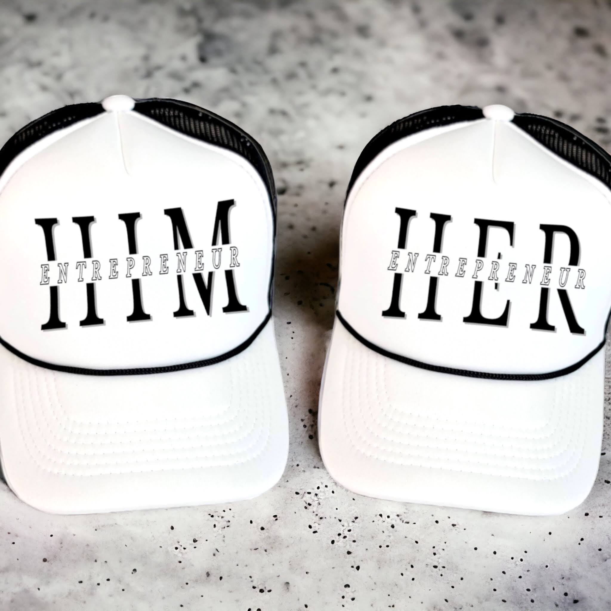 Her Him Entrepreneur T-shirt And Trucker Hat Combo