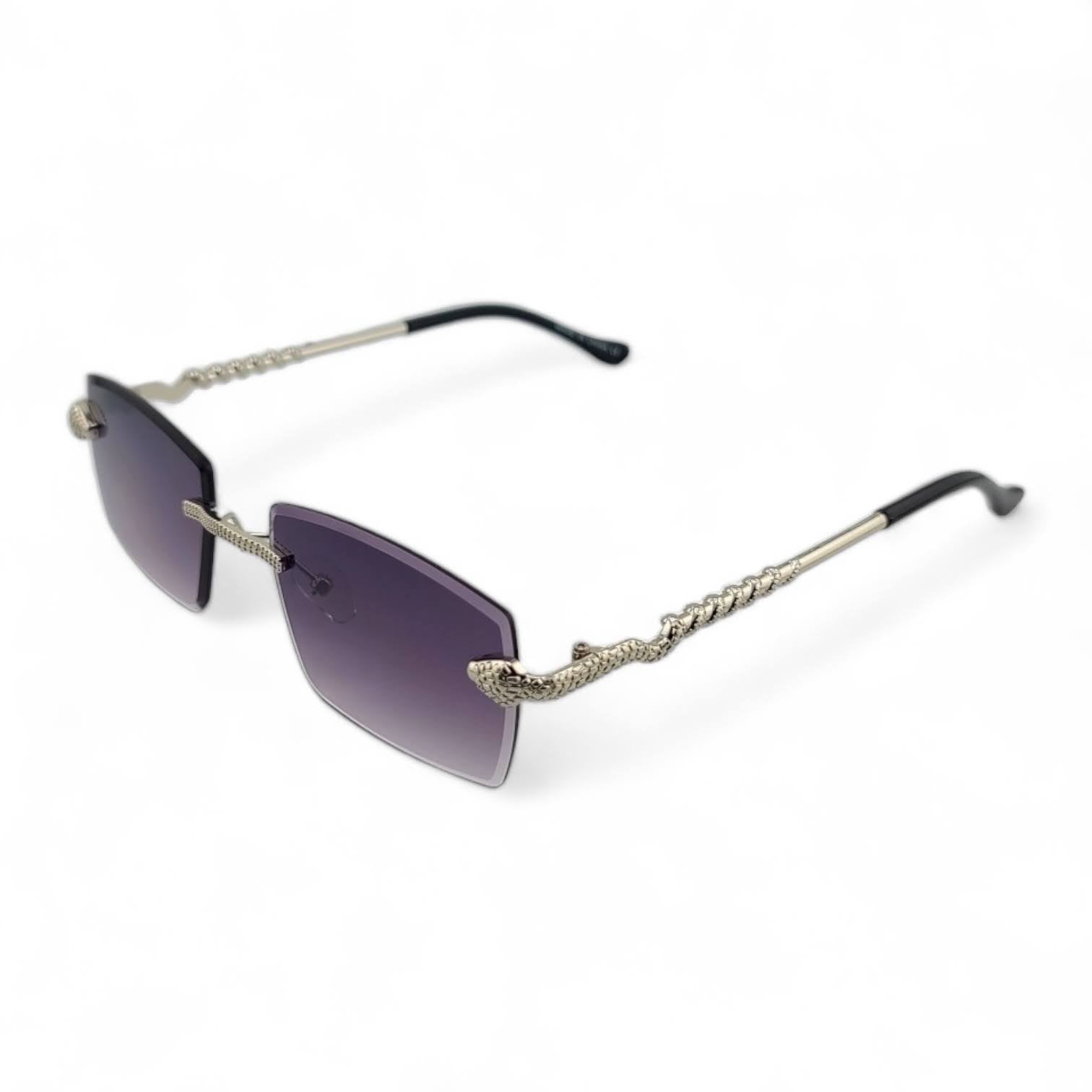 Stylish Color Lens Python Metal Frame Sunglasses  UV400