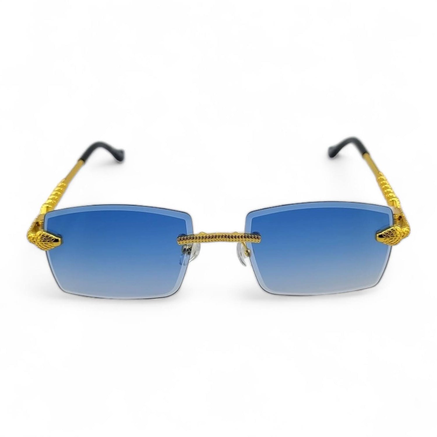 Stylish Color Lens Python Metal Frame Sunglasses  UV400