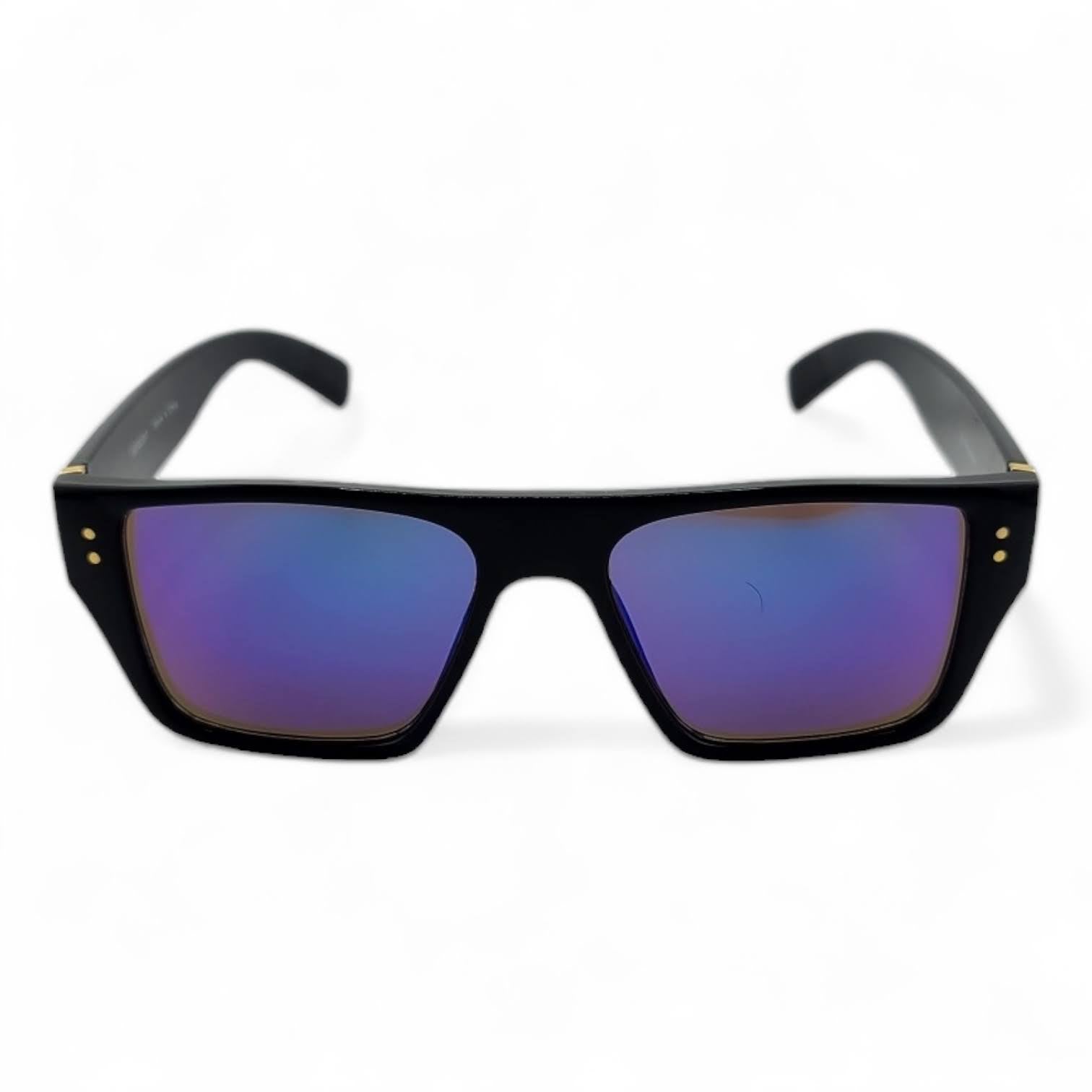 Stylish Black Frame with Color Lens Big Blocks Sunglasses  UV400