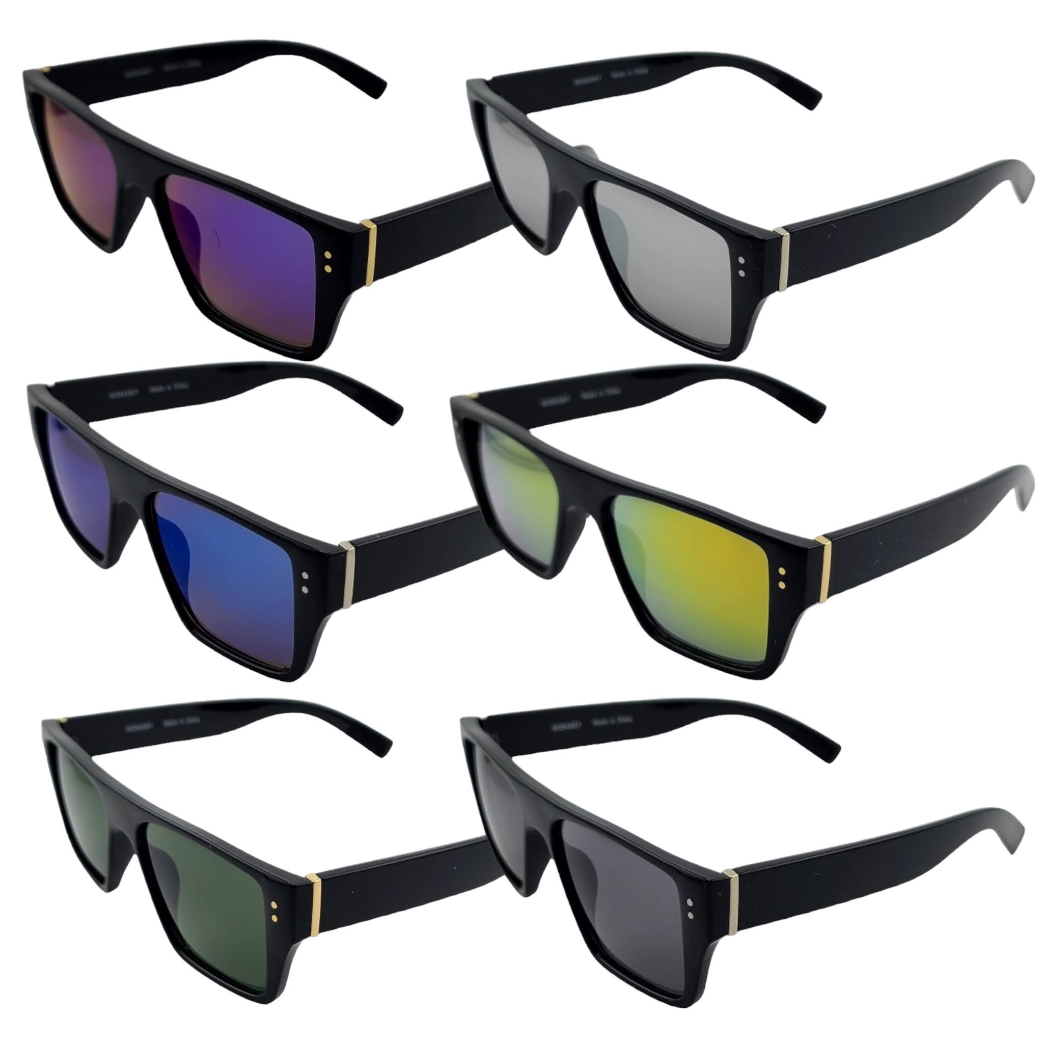 Stylish Black Frame with Color Lens Big Blocks Sunglasses  UV400