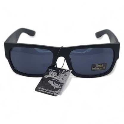 OG LOCS Square Fit Style Side Logo Trendy Super Dark Sunglasses