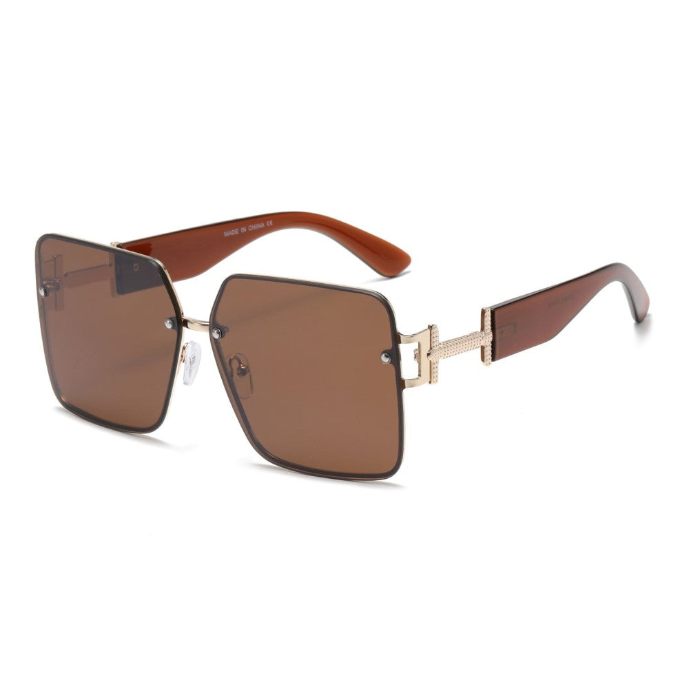 Oversized Square Lens Thick Frame Sunglasses