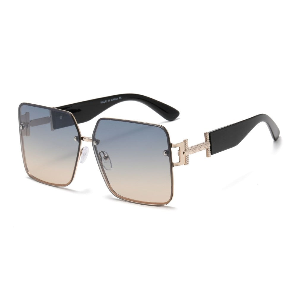 Oversized Square Lens Thick Frame Sunglasses