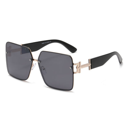 Oversized Square Lens Thick Frame Sunglasses