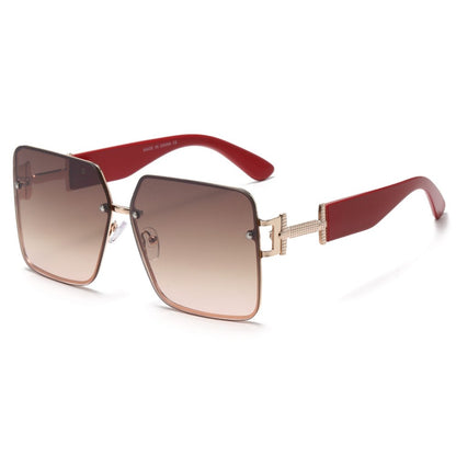 Oversized Square Lens Thick Frame Sunglasses