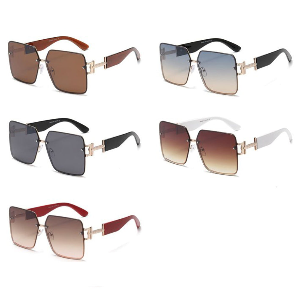 Oversized Square Lens Thick Frame Sunglasses