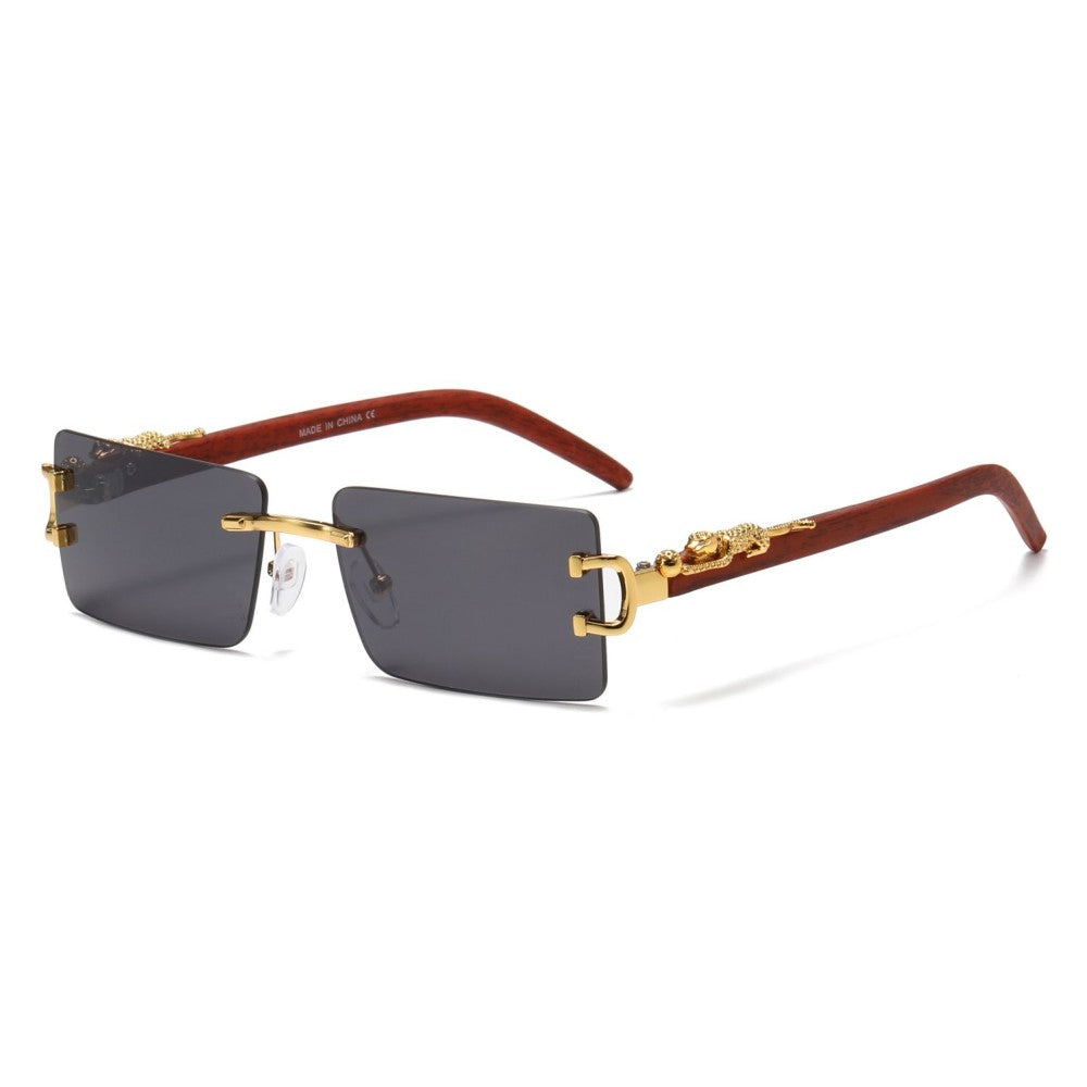 Tiger Frame Multi Colors Rimless UV400 Sunglasses