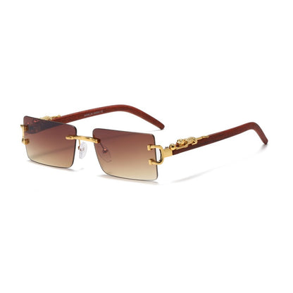 Tiger Frame Multi Colors Rimless UV400 Sunglasses