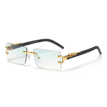 Tiger Frame Multi Colors Rimless UV400 Sunglasses