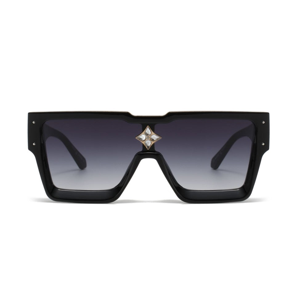 Thick Frame Square Oversized Diamond Center Sunglasses