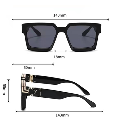 Thick Frame Oversized Luxury Sunglasses Unisex Millionaire Style