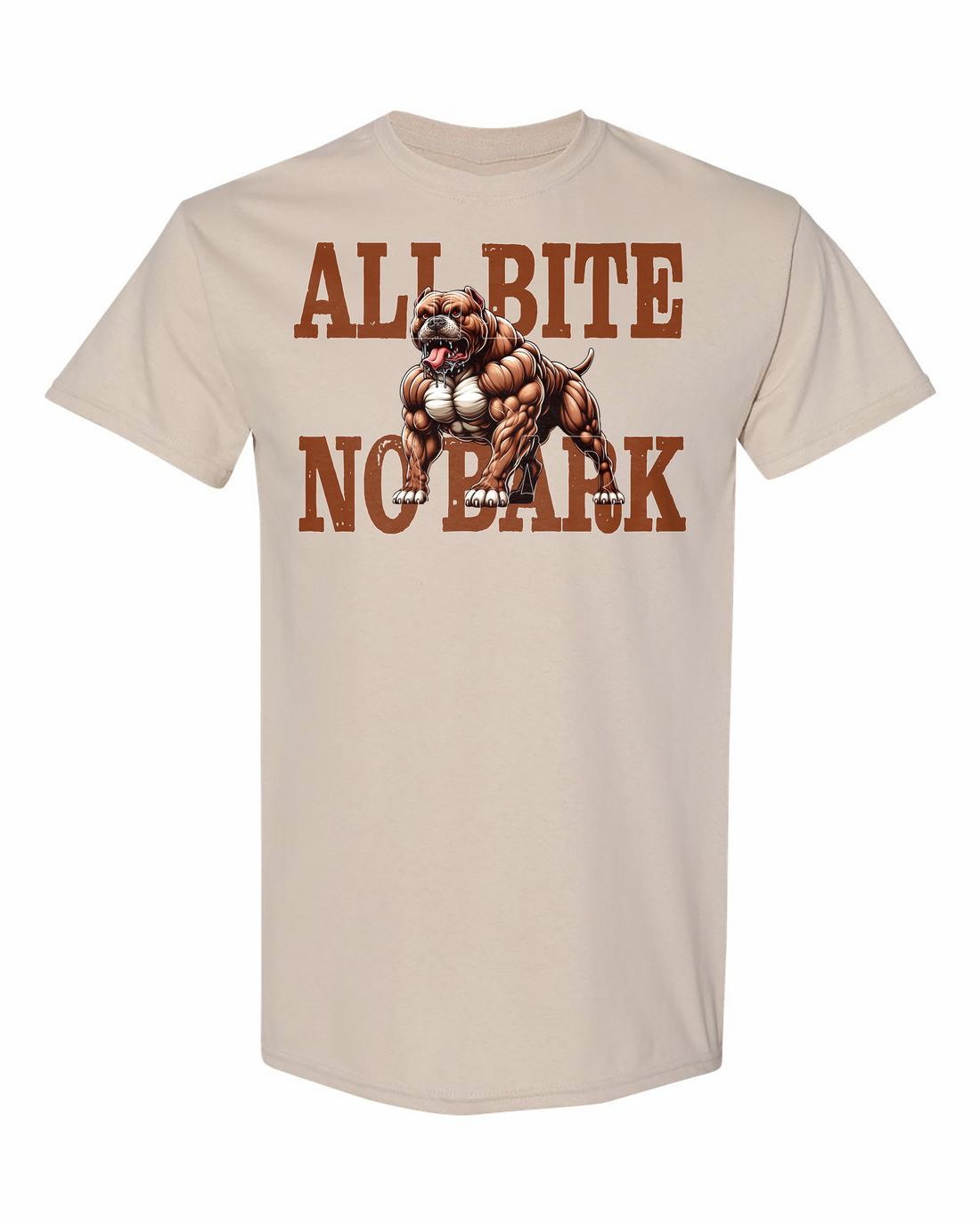 All Bite No Bark Pitbull T-shirt Casual Graphic Cotton comfy