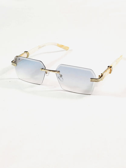 Gradient Tinted Sunglasses with Stones UV400