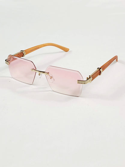 Gradient Tinted Sunglasses with Stones UV400