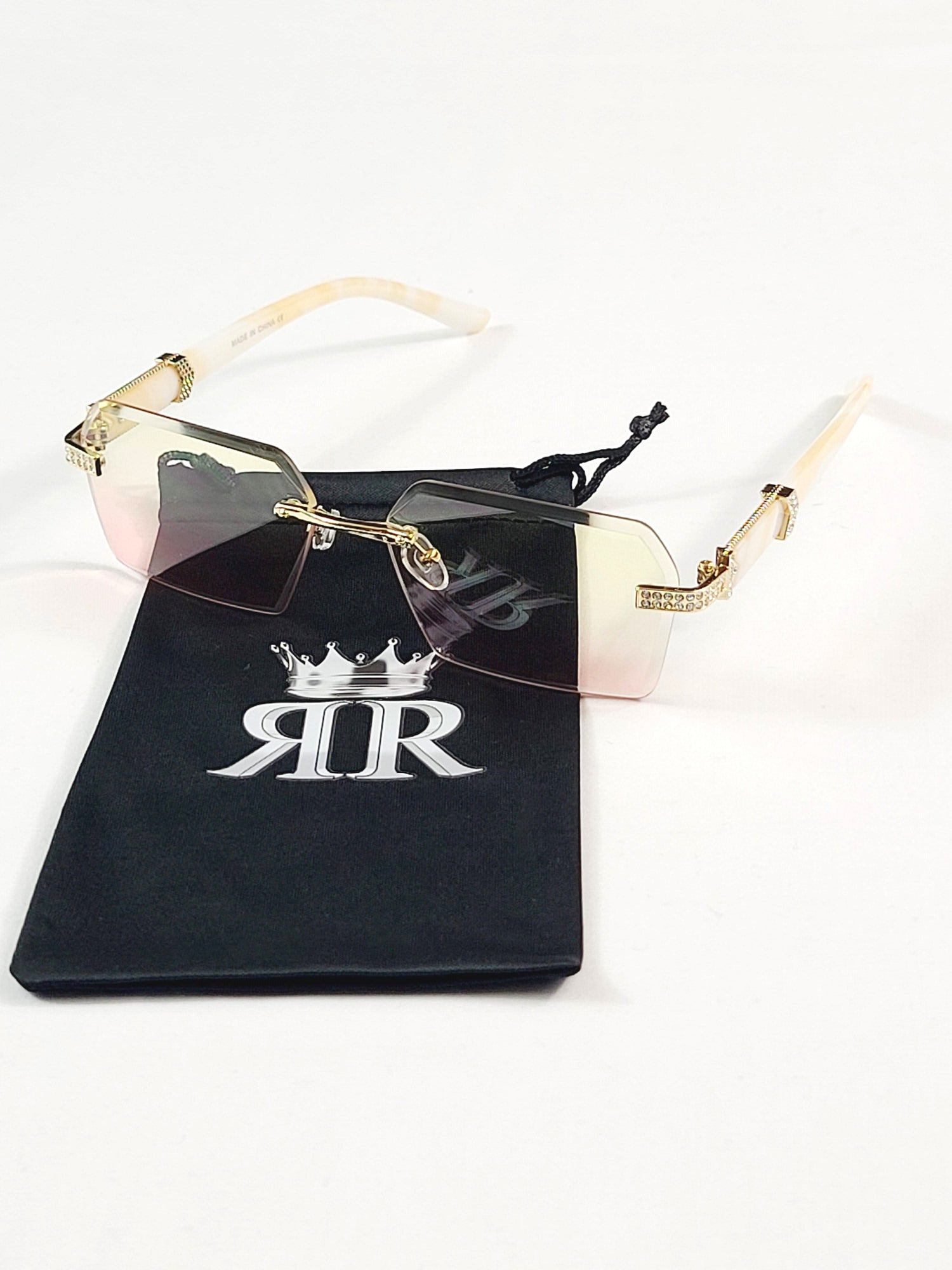 Gradient Tinted Sunglasses with Stones UV400