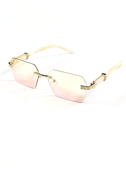 Gradient Tinted Sunglasses with Stones UV400